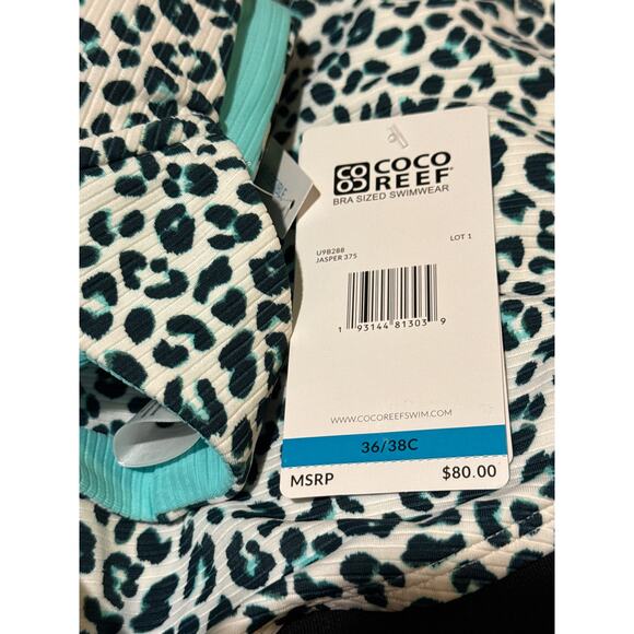 Coco Reef Summer Cheetah Verso Twist Reversible Underwire Bikini Top 36C 38C NWT - Picture 5 of 5